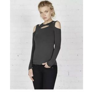 Bailey 44 You Oughta Know Gray Cold Shoulder Top Size M